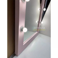 Гримерное зеркало с подсветкой в светло-розовой раме 180х80 см