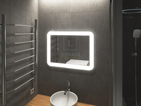 Зеркало в ванную комнату с подсветкой светодиодной лентой Кампли